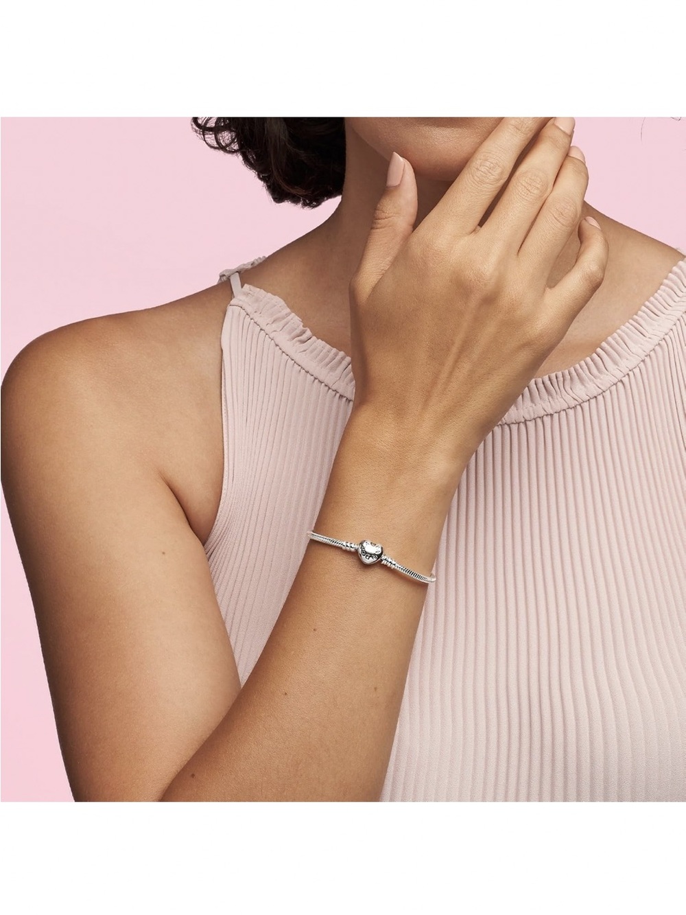 Sterling Silver Heart Charm Bracelet